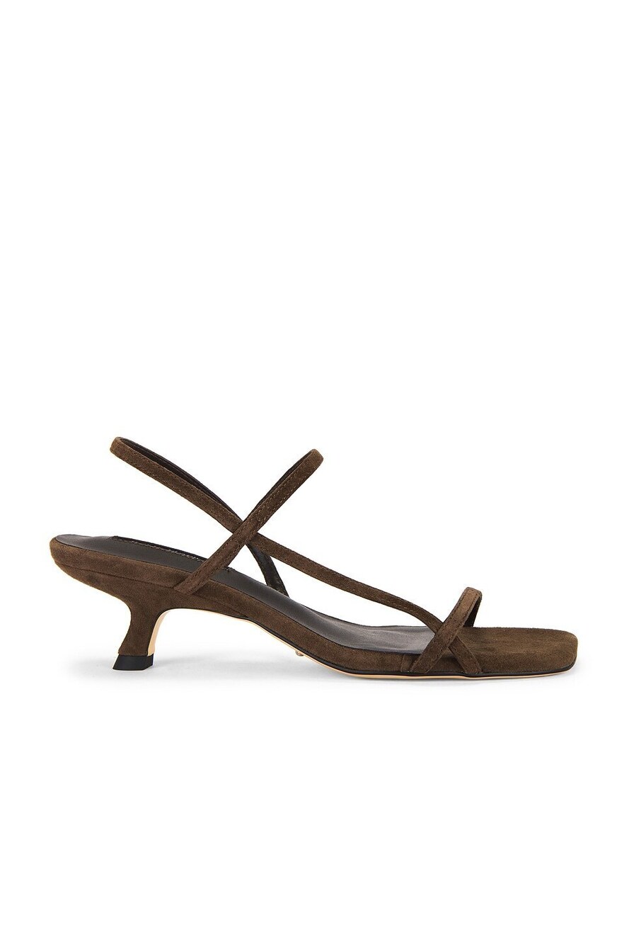 New Tony Bianco Tiffany Heel in Espresso Suede brown kitten strappy